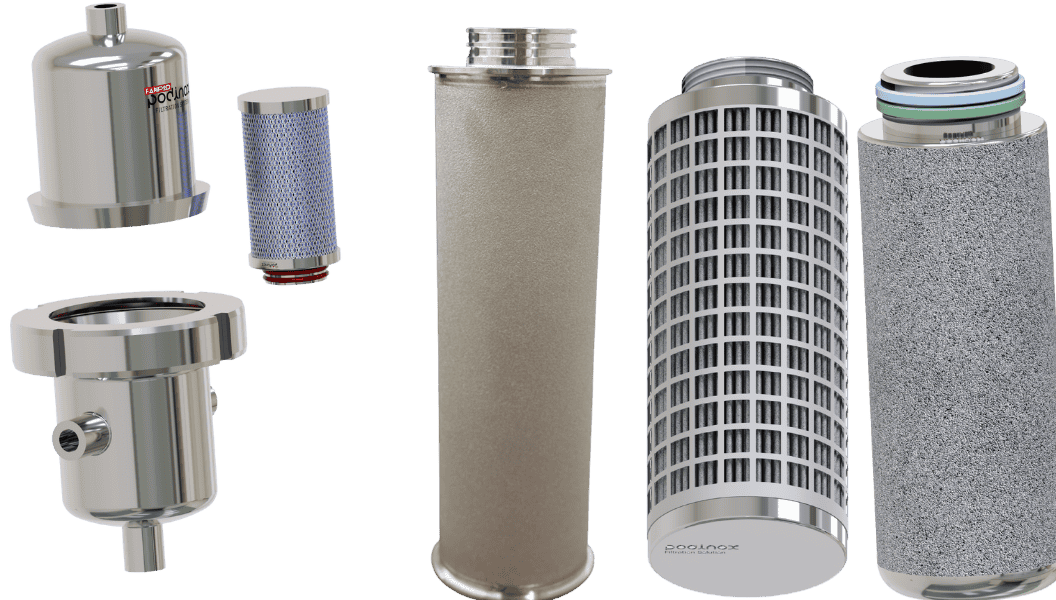 فیلتر استریل بخار و کارتریج متخلخل استیل sintred و پلیسه دار Pleasted