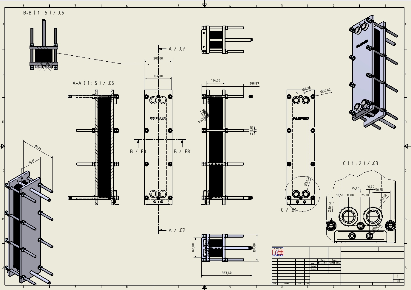 نقشه مبدل حرارتی صفحه ای