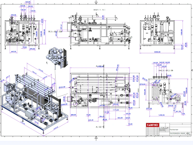 pasteurization unit 3d diagram