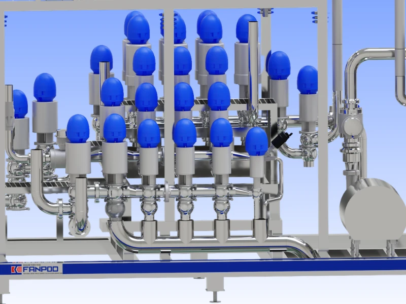 3D Mixproof cluster valve matrix for hygienic product routing and CIP distribution