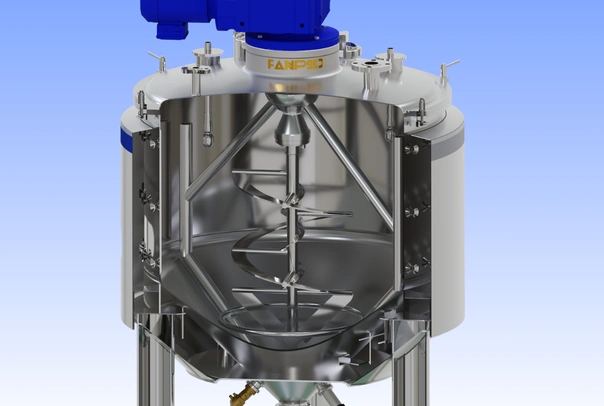 mixing tank with heating jacket