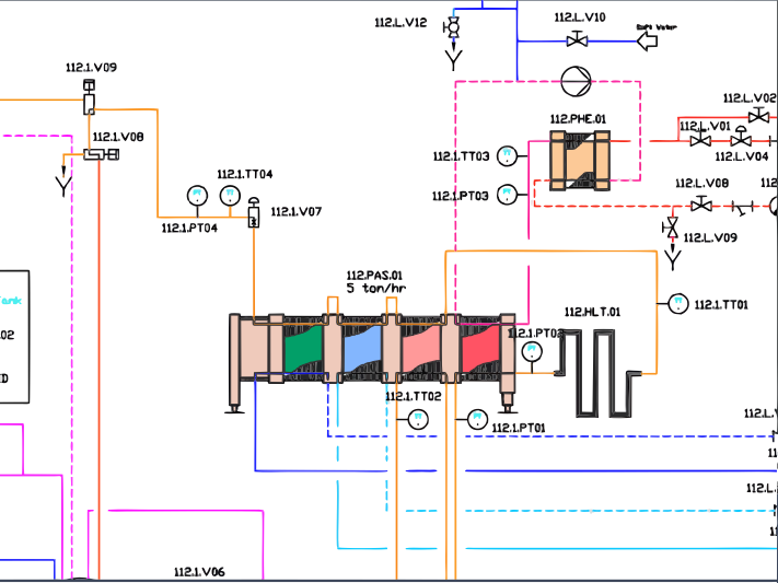 pasteur p&id drawing