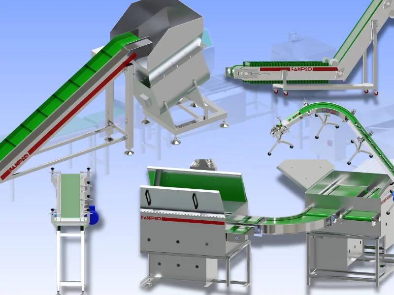 Fanpod hygienic mechanical conveyor system