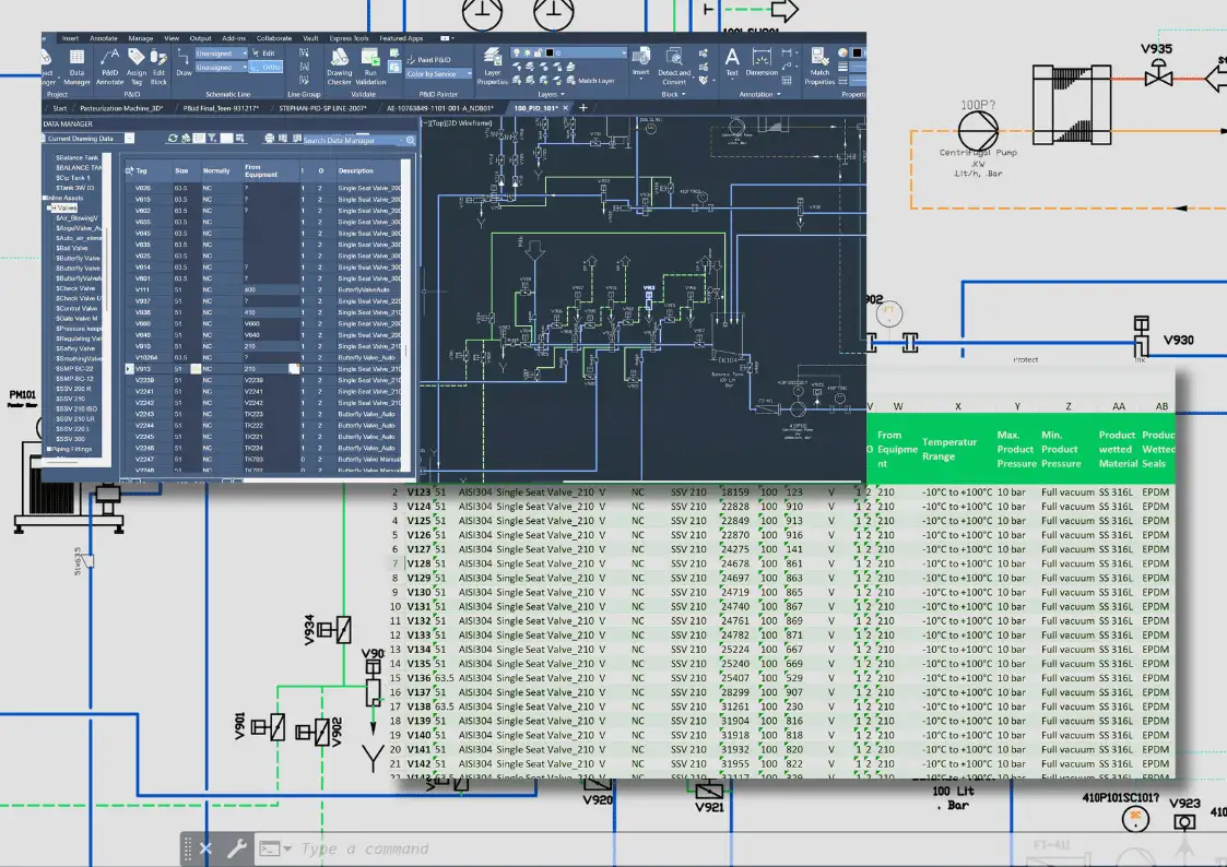 Plant 3D P&ID design and BOM generation